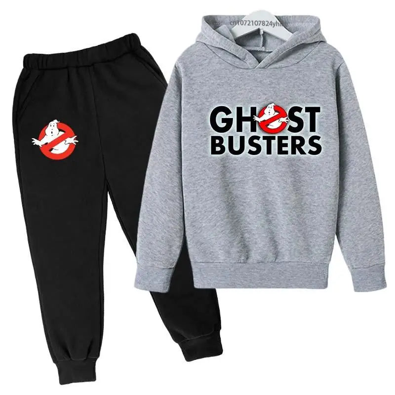 Ghostbusters Kids Cartoon Print Hoodie + Jogging Pants Tracksuit - Ages 2-13 Years-huih-100-