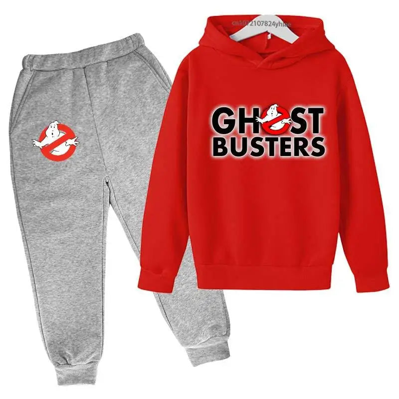 Ghostbusters Kids Cartoon Print Hoodie + Jogging Pants Tracksuit - Ages 2-13 Years-honghui-130-