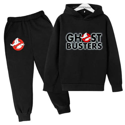 Ghostbusters Kids Cartoon Print Hoodie + Jogging Pants Tracksuit - Ages 2-13 Years-hhei-160-