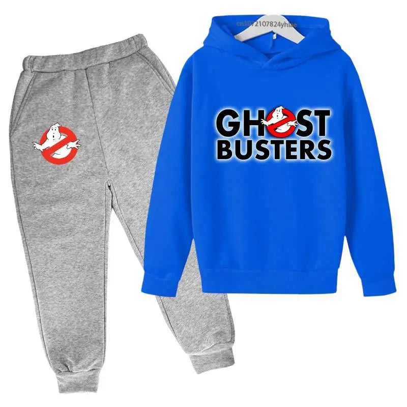 Ghostbusters Kids Cartoon Print Hoodie + Jogging Pants Tracksuit - Ages 2-13 Years-lhui-110-