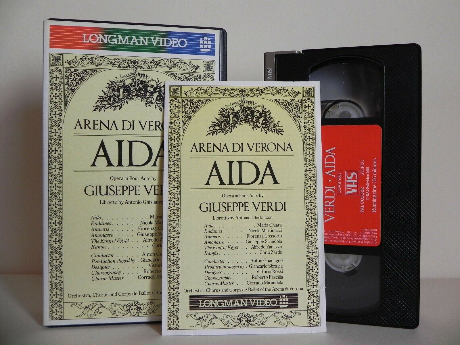 Giuseppe Verdi: Aida - Classic Opera - Four Acts - Arena Di Verona - Pal VHS-