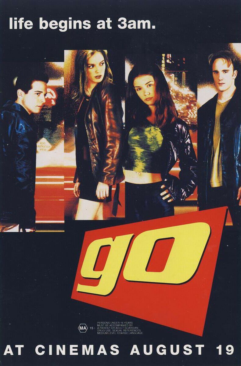 Go (1999); [Free Postcard] Crime Comedy - Large Box - Katie Holmes - Pal VHS-