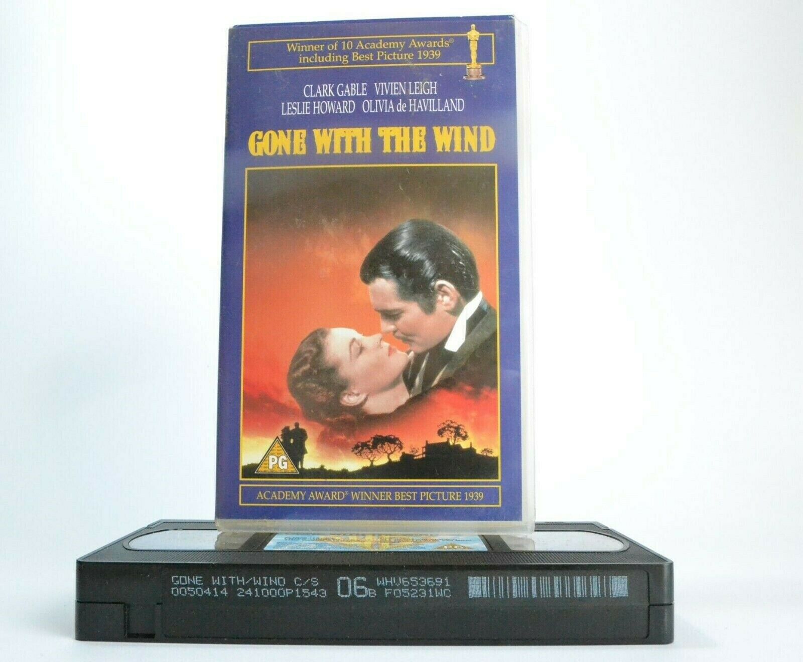 Gone With The Wind: 10 Oscars Winner - Historical Romance - Clark Gable - VHS-