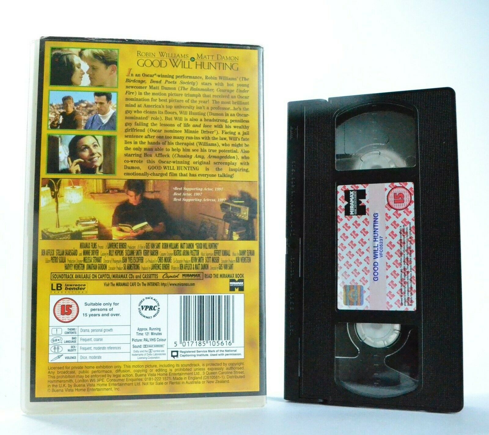 Good Will Hunting: (1997) Drama; Self Taught Genius - R.Williams/M.Damon - VHS-