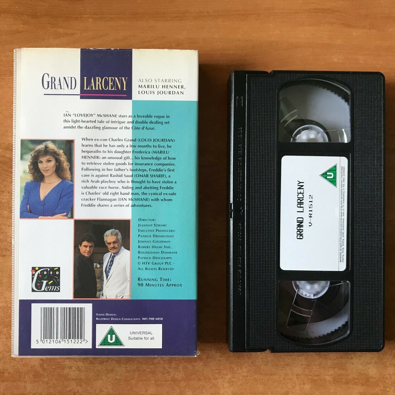 Grand Larceny (1987): Made For TV - Thriller - Ian McShane / Omar Shariff - VHS-