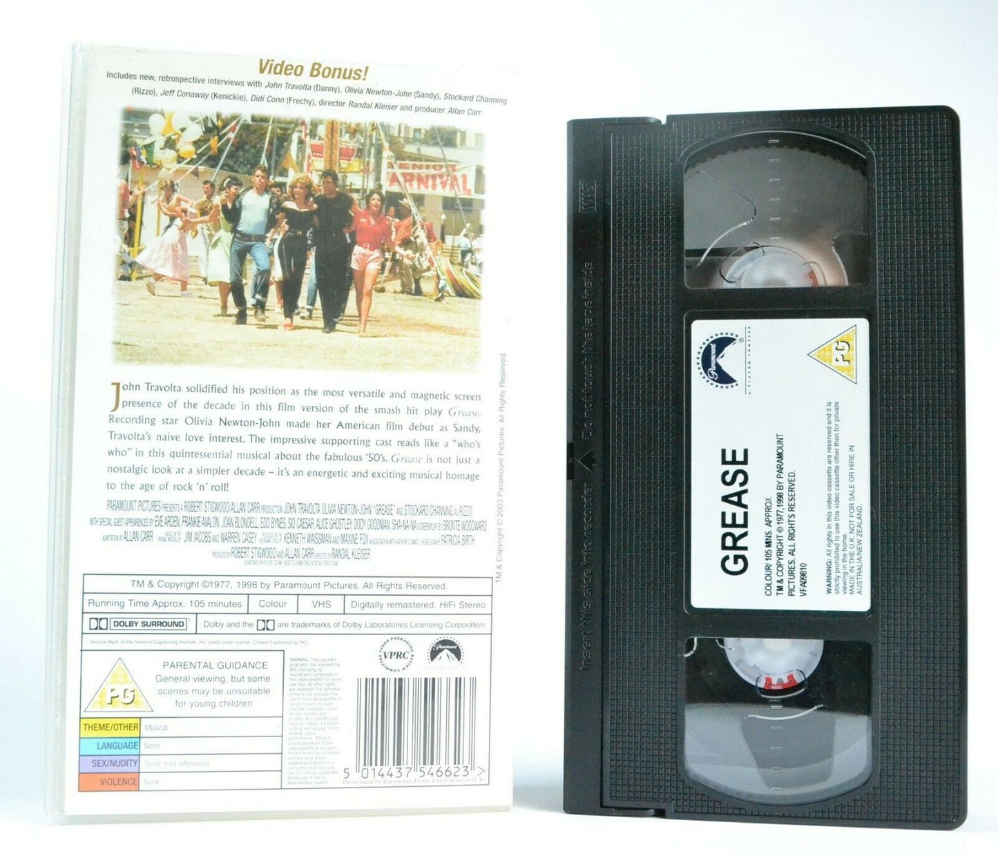 Grease (1978): Anniversary Edition - Romantic Musical Comedy - J.Travolta - VHS-