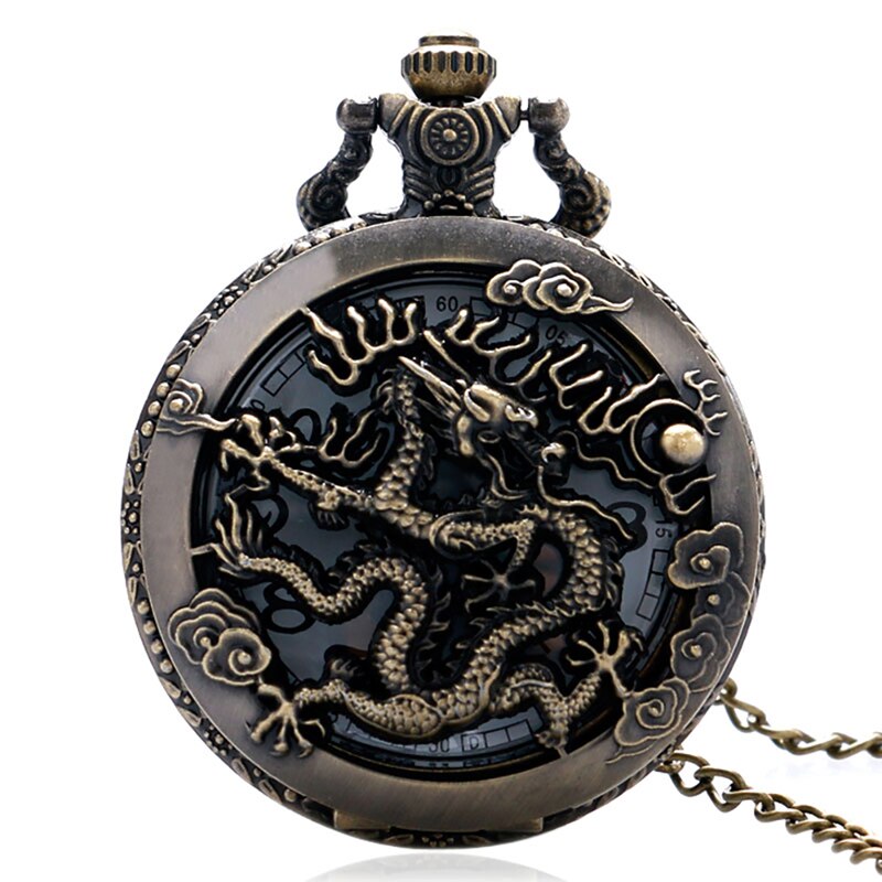 Green Dragon Bronze Era - Romantic Steampunk Film Gift For Men & Women - Quartz Pocket Watch With Chain - Cult Movie Present-6-