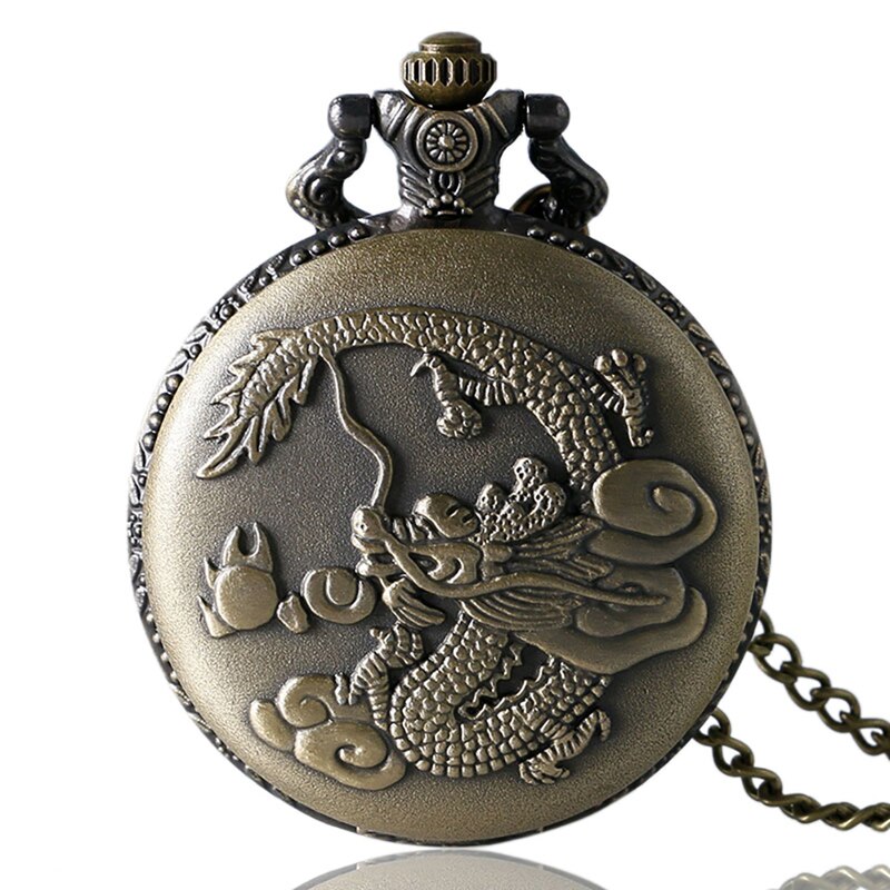 Green Dragon Bronze Era - Romantic Steampunk Film Gift For Men & Women - Quartz Pocket Watch With Chain - Cult Movie Present-3-