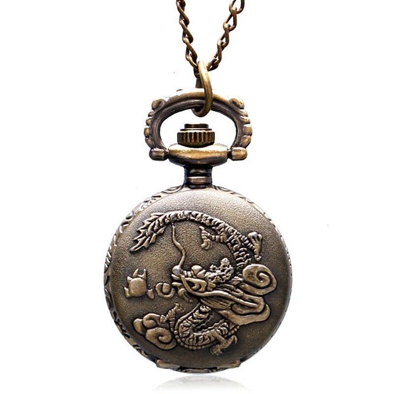 Green Dragon Bronze Era - Romantic Steampunk Film Gift For Men & Women - Quartz Pocket Watch With Chain - Cult Movie Present-