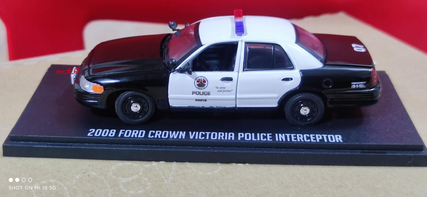 GreenLight 1:43 2008 Ford Crown Victoria Interceptor Alloy model car Metal toys for childen kids diecast gift-