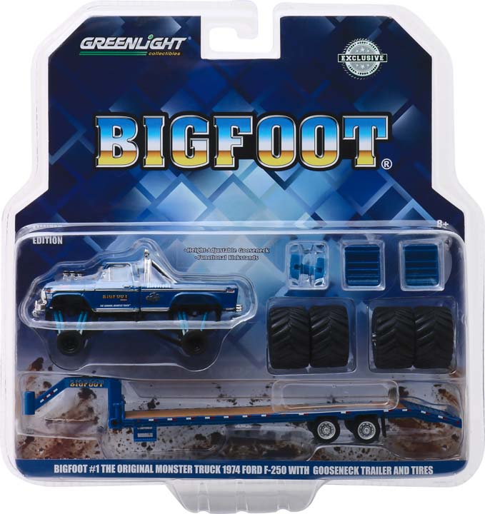 GreenLight 1:64 Bigfoot 1 - 1974 Ford F-250 Monster Truck Alloy model car Metal toys for childen kids diecast gift-