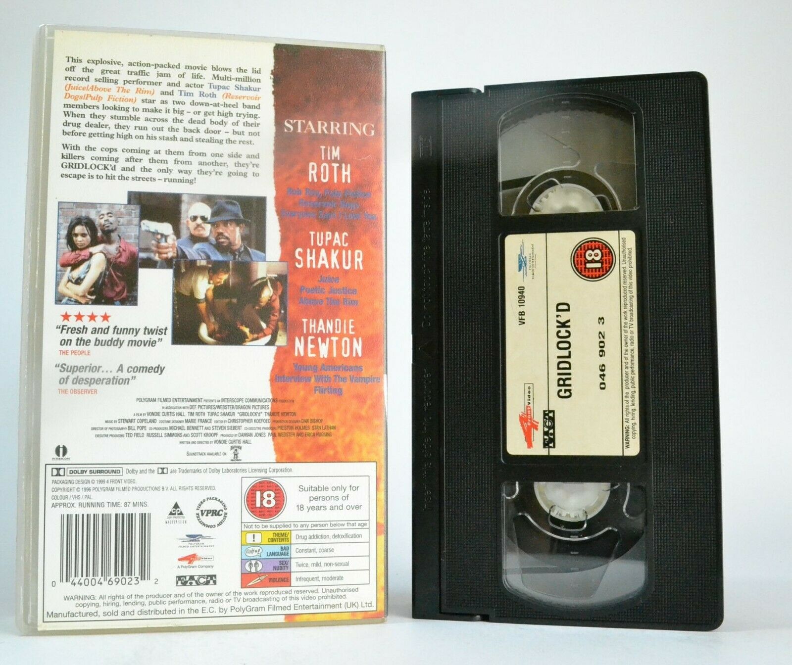 Gridlock'd (1997): Heroin Addicts Adventures - Black Comedy - Tupac Shakur - VHS-