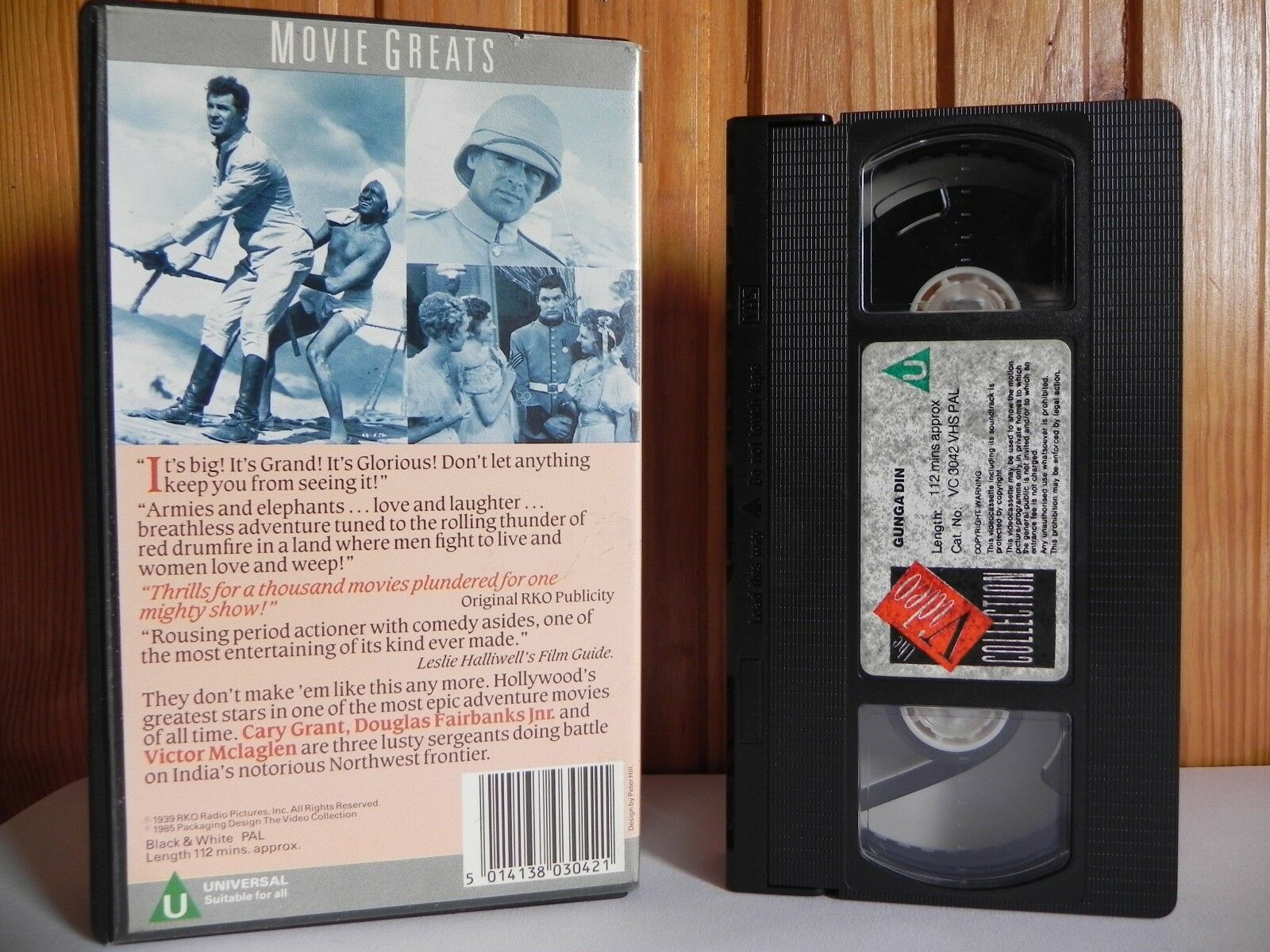 Gunga Din (1939); Movie Greats - War Comedy - Action Adventure - Cary Grant - Pal VHS-