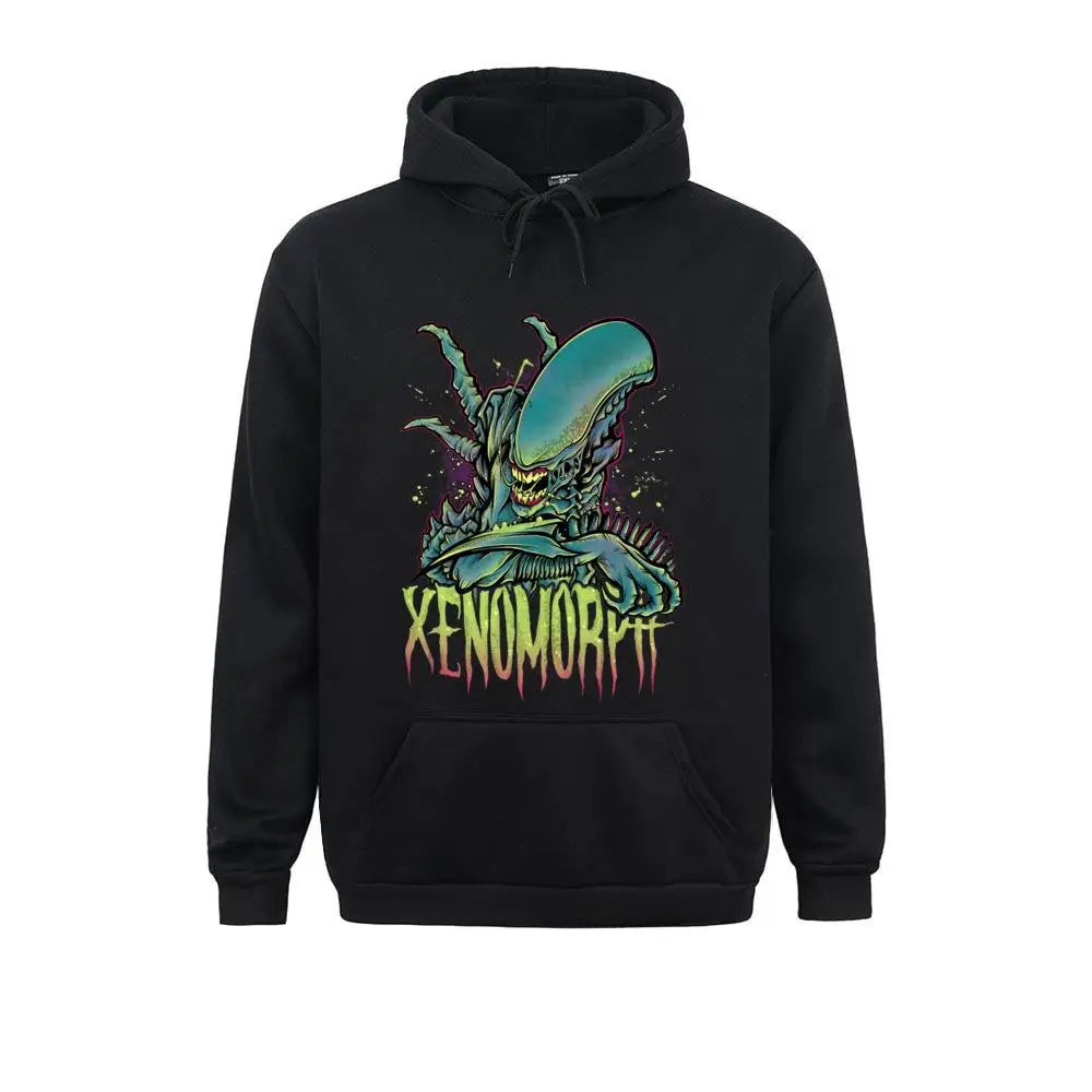 Xenomorph Hoodie - Alien Covenant Design - Sci-Fi Movie Sweatshirts for Horror Lovers-black-XXXL-