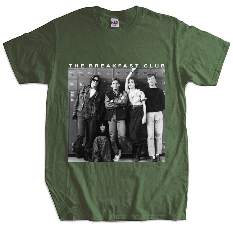 The Breakfast Club - Leaning On Lockers - T-Shirt - Cult Classic Movies Fan Wear-1 armygreen-XS-