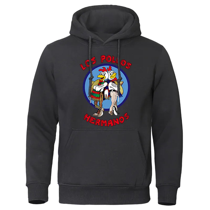 Los Pollos Hermanos Letter Print Men's Hoodie - Oversized-