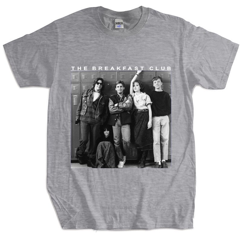 The Breakfast Club - Leaning On Lockers - T-Shirt - Cult Classic Movies Fan Wear-1 grey-XS-