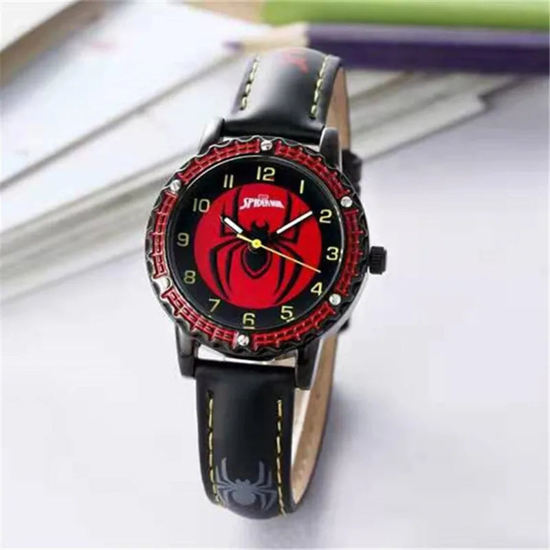 Children’s Spiderman Watch - Boy’s Quartz Wrist Watch - Luminous Pointer Design - Ideal for Primary School Students-