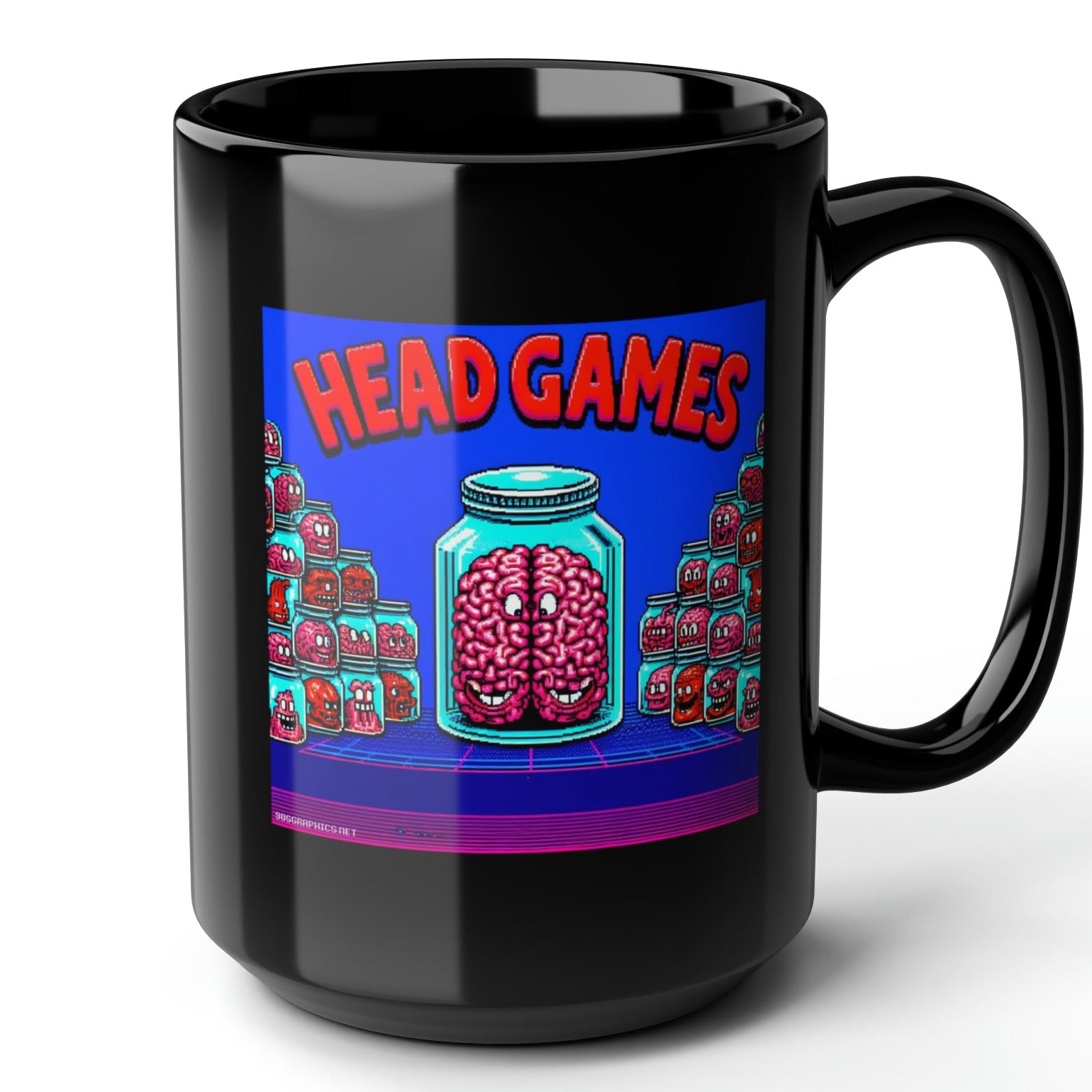 Head Games Black Mug (15oz) - arcade game-15oz-