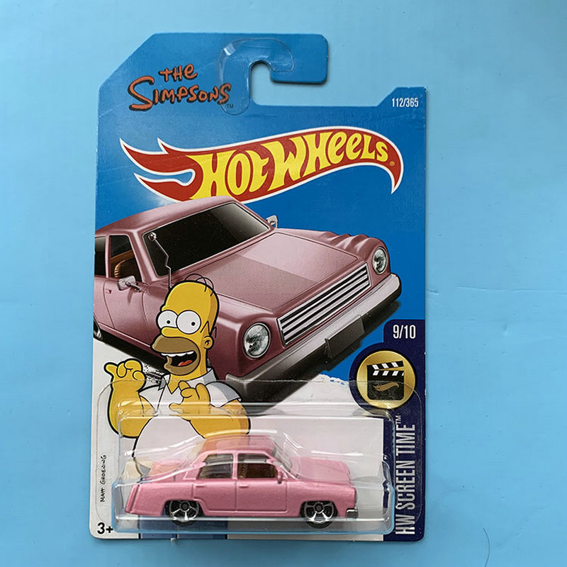 HOT WHEEL CARS 1/64 HW screen time The Simpson movie car PINK CAR-Simpsons powder-