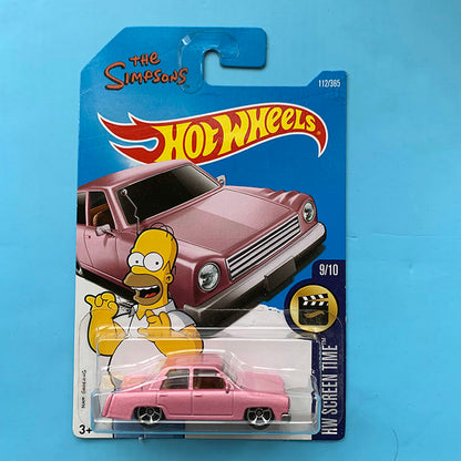 HOT WHEEL CARS 1/64 HW screen time The Simpson movie car PINK CAR-Simpsons powder-