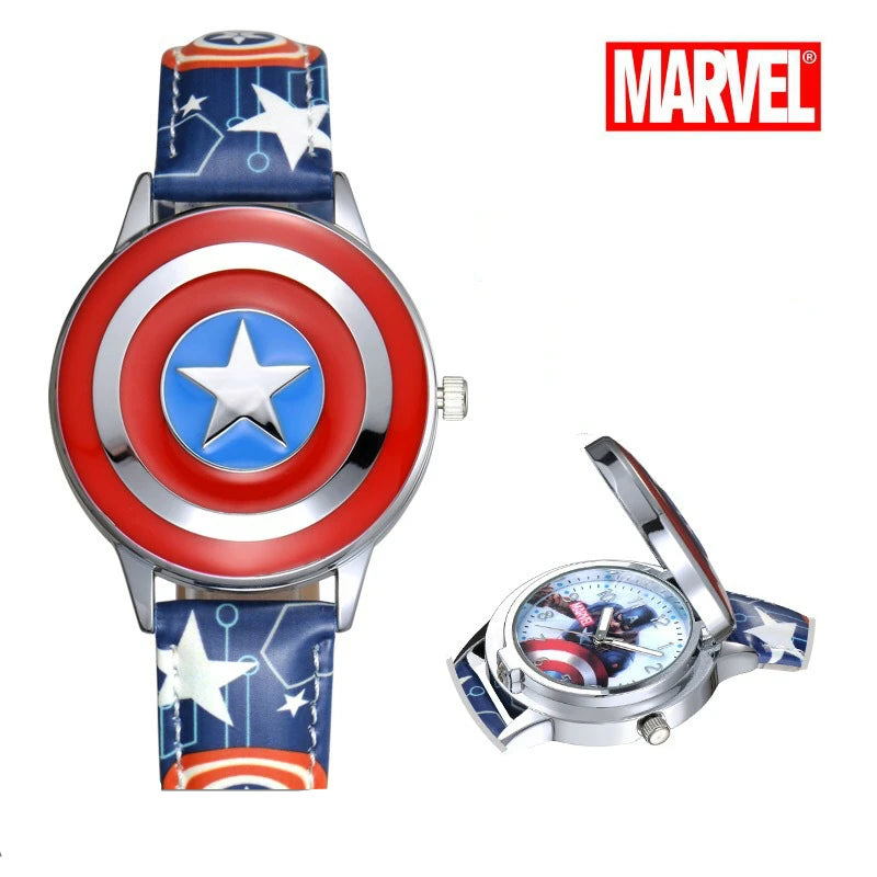 Avengers Kids Watch - Cartoon Animation Design - Captain America Style - Cool Children’s Wristwatch-