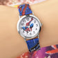 Disney Spider-Man Watch - Cute Cartoon Style - Kids Quartz Watch with Leather Strap - Perfect for Boys and Christmas Gifts-Blue-