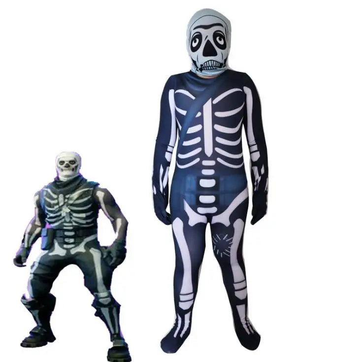 Skull Trooper Gingerbread Man Costume - Perfect for Carnival, Halloween, and Christmas Costume for Kids, Comes with Birthday Party Cosplay Fancy Jumpsuits and Mask-