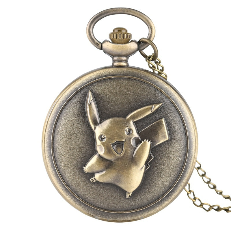 Pikachu - Quartz Pocket Watch With Chain - Romantic Steampunk Film Gift For Men & Women - Perfect Cult Movie Present-Cute-