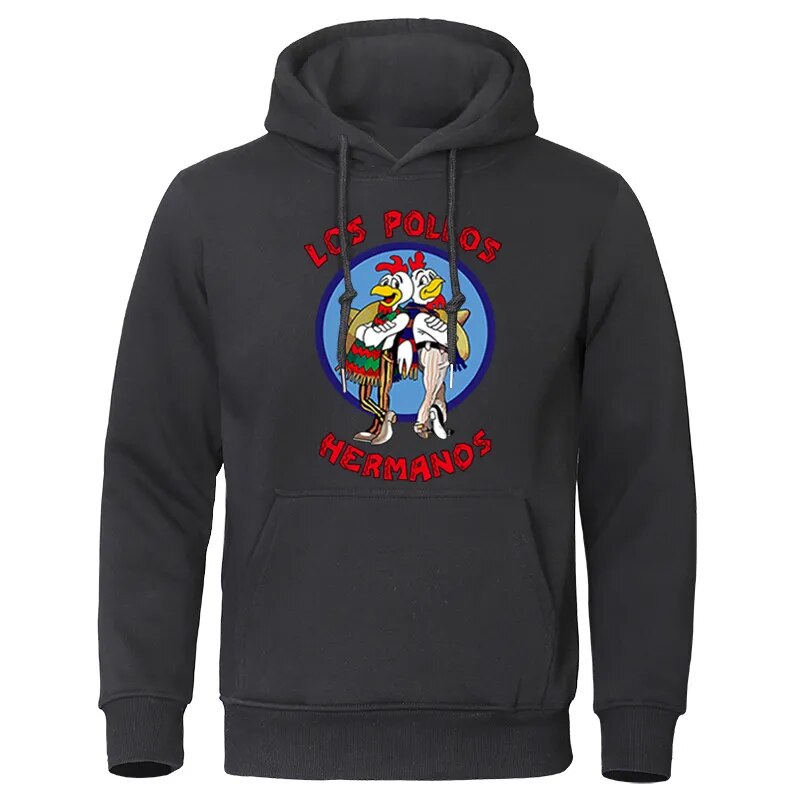 Los Pollos Hermanos Letter Print Men's Hoodie - Oversized-Black-XXL-