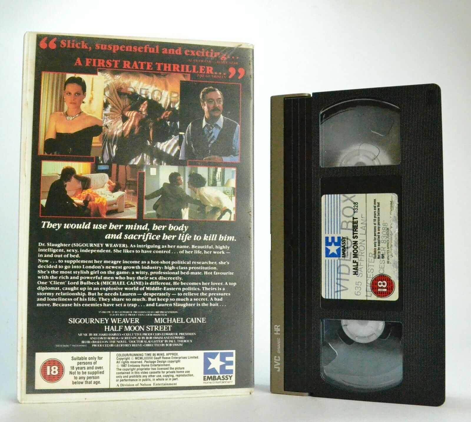 Half Moon Street (1986): Erotic Thriller [Large Box] Sigourney Weaver / Michael Caine - Pal VHS-