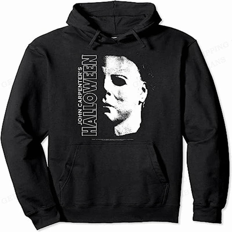 Halloween Hoodie – Michael Myers Horror Sweatshirt for Him, Oversized Street Trend Pullover-2DF5062642-BLACK6-S-