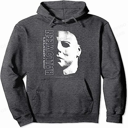 Halloween Hoodie – Michael Myers Horror Sweatshirt for Him, Oversized Street Trend Pullover-2DF5062642-GRAY2-2XL-