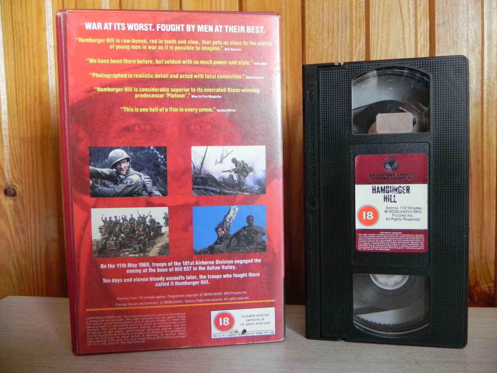 Hamburger Hill - Vestron - War Its Worst - Fought By Men At Their Best - VHS-