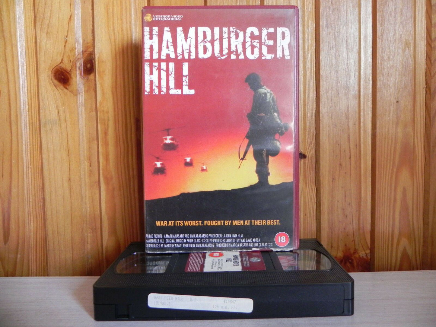 Hamburger Hill - Vestron - War Its Worst - Fought By Men At Their Best - VHS-