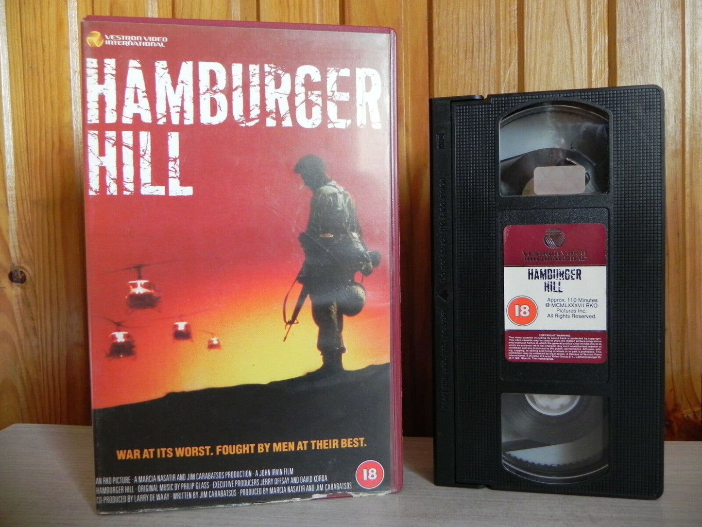 Hamburger Hill - Vestron - War Its Worst - Fought By Men At Their Best - VHS-