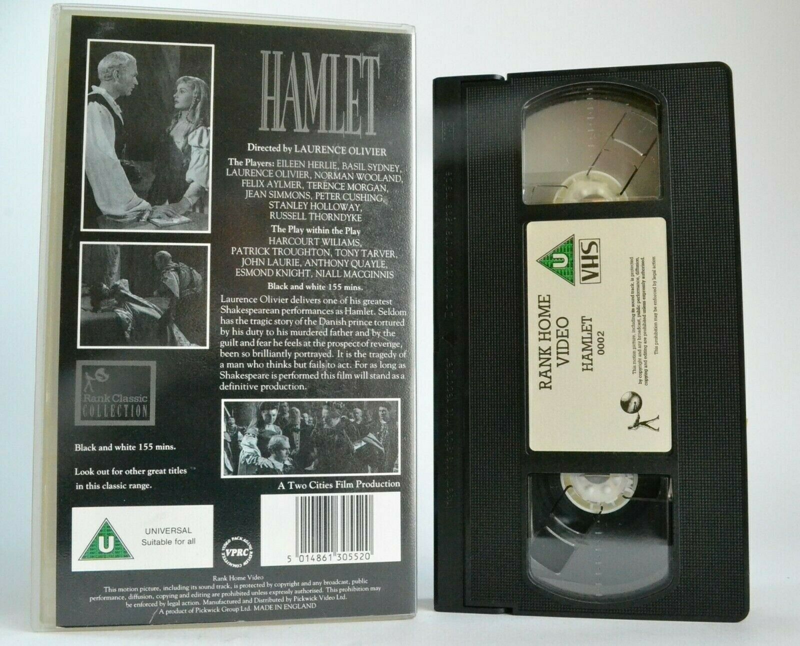 Hamlet (1948) -<William Shakespeare Play>- Drama - Laurence Olivier - Pal VHS-