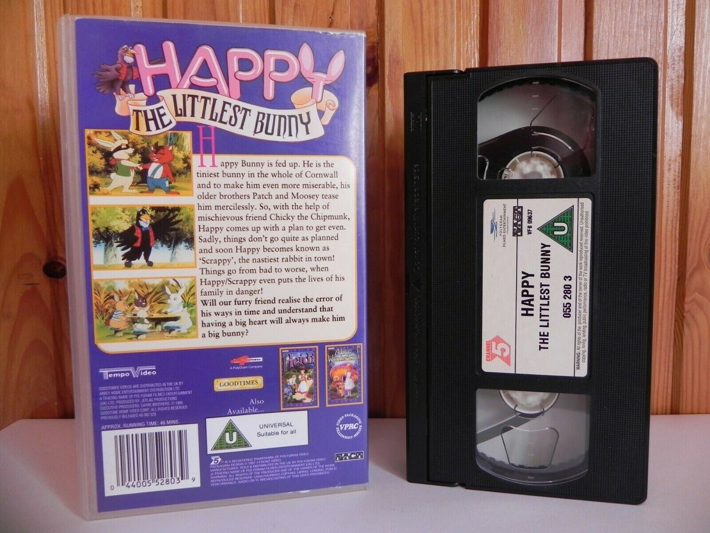 Happy The Littlest Bunny - Channel 5 - Animated - Adventures - Children's - VHS-