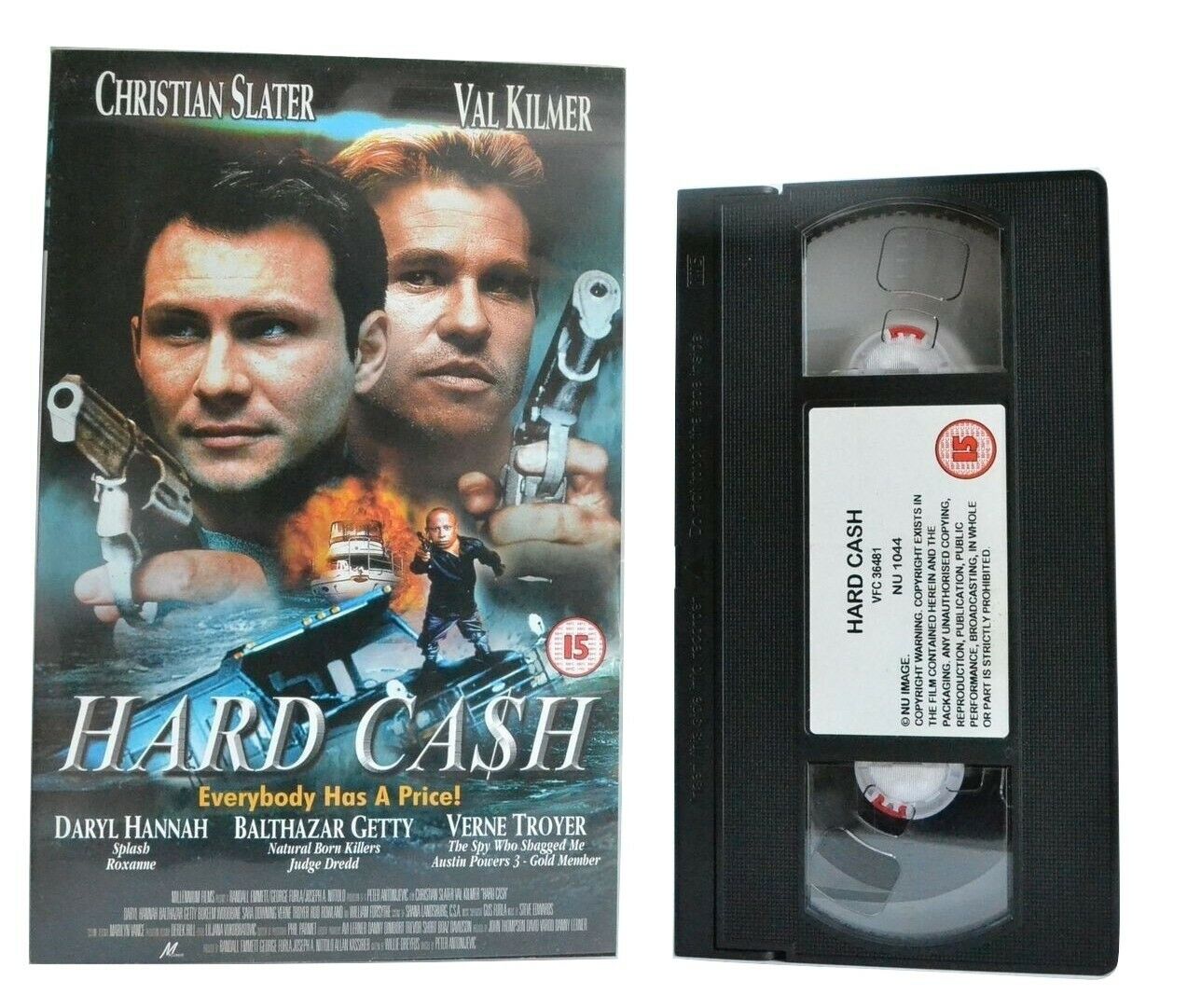 Hard Cash (Run For The Money) - Action - Christian Slater/Val Kilmer - Pal VHS-