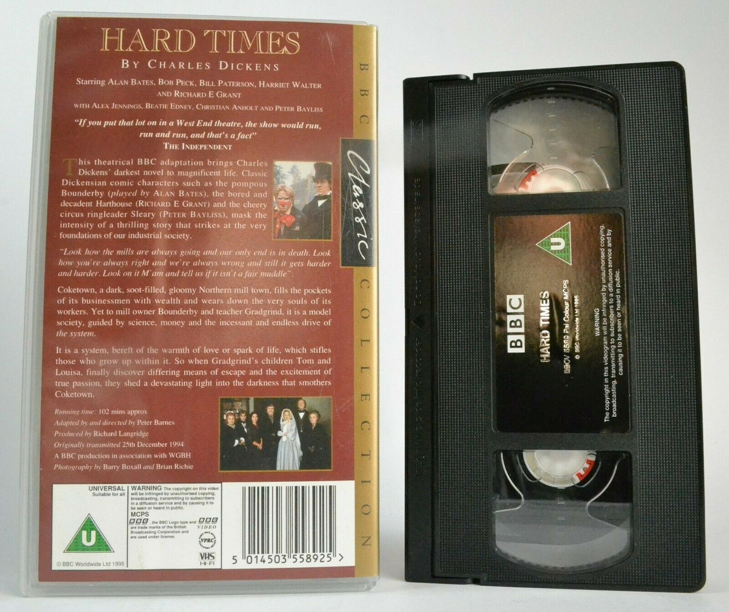 Hard Times (BBC) -<Charles Dickens>- TV Miniseries - Drama - Alan Bates - VHS-