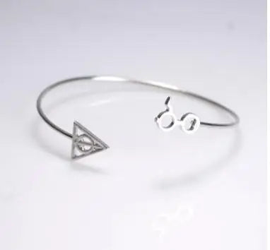 Harry Potter Deathly Hallows Bracelet - Luna Glasses-Inspired Fashion Jewelry-silver-