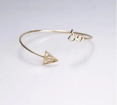 Harry Potter Deathly Hallows Bracelet - Luna Glasses-Inspired Fashion Jewelry-gold-