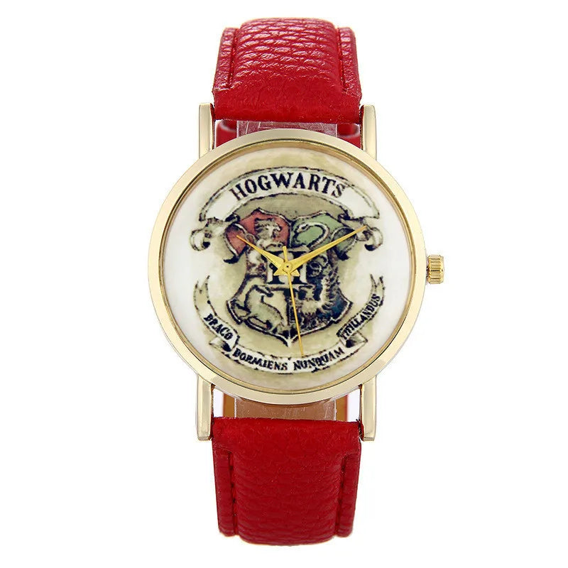 Harry Potter Watch - Magic Academy Badge Design - Casual Women's Quartz Watch - Inspired by Magician Boy Wizard Themes - Great Gift Idea-A-