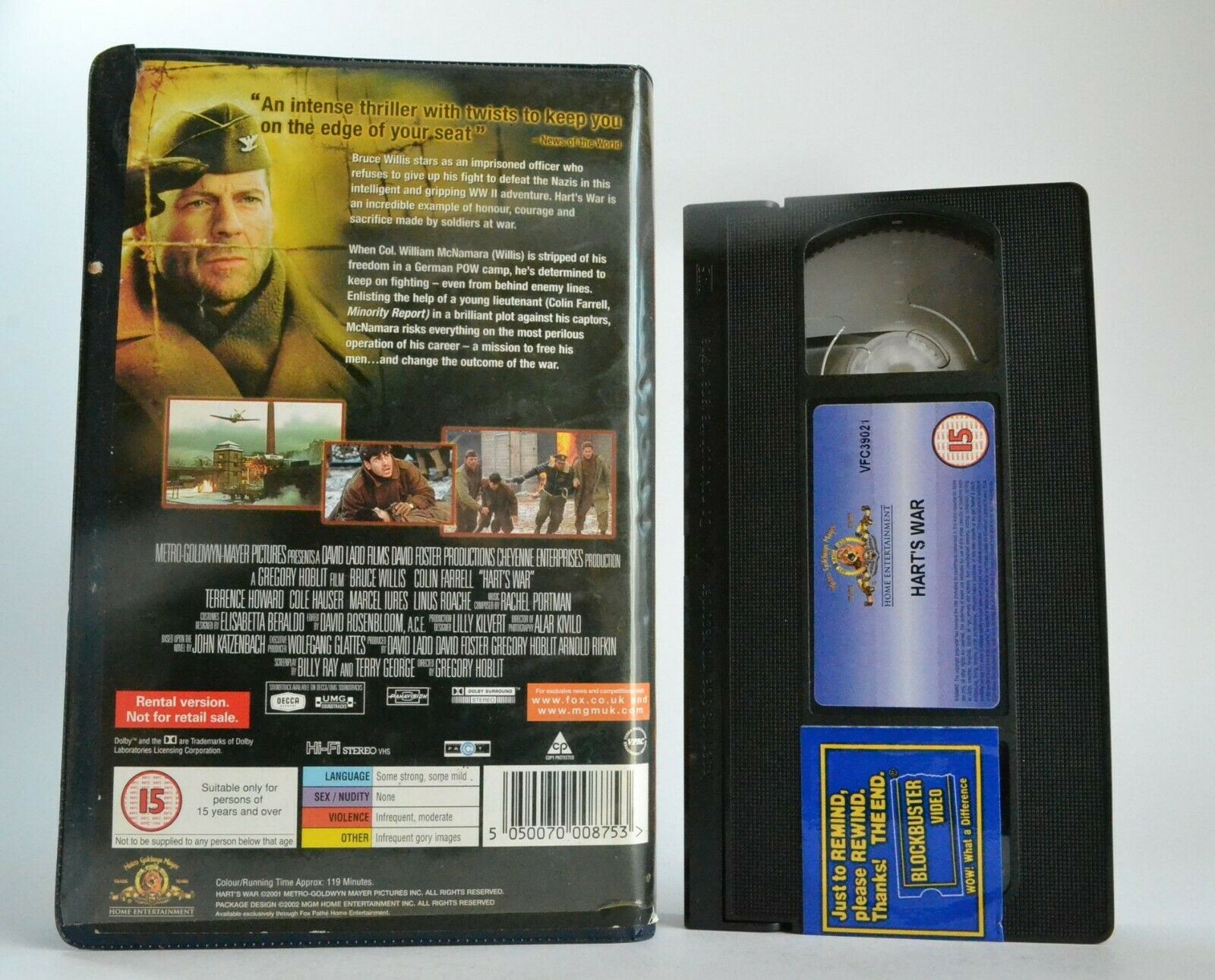 Hart's War (2002): World War 2 Prisoner - Drama - Large Box - Bruce Willis - VHS-