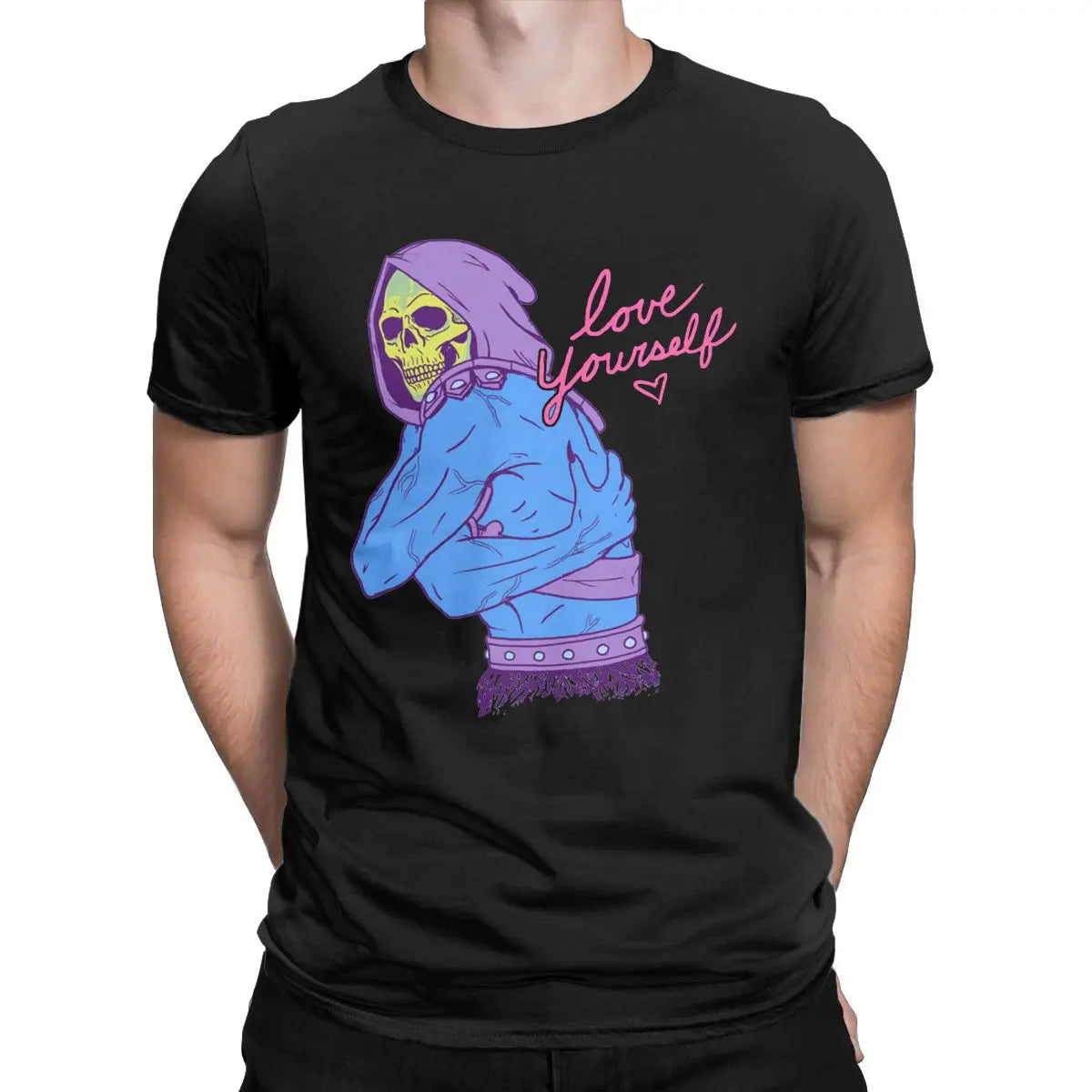 Skeletor "Love Yourself" T-Shirt: 100% Cotton He-Man Masters of the Universe Party Wear for Men - Humourous Gift-black-5XL-