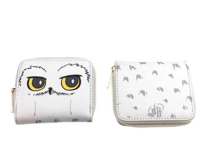 Harry Potter Owl Zippered Wallet - Short Card Bag for Men and Women’s Gifts-