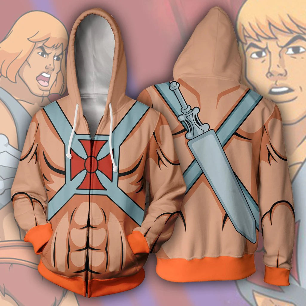 He-Man Hoodie - Masters of the Universe - Oversized - Video Hoodie for Retro Sci-Fi-GHF66M2024281DL-100-