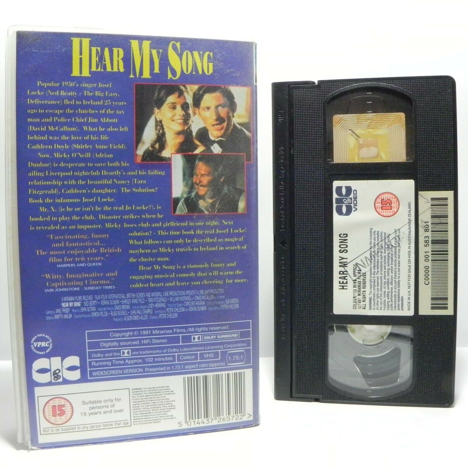 Hear My Song: Musical Comedy (1991) - Director's Version - Ned Beatty - Pal VHS-