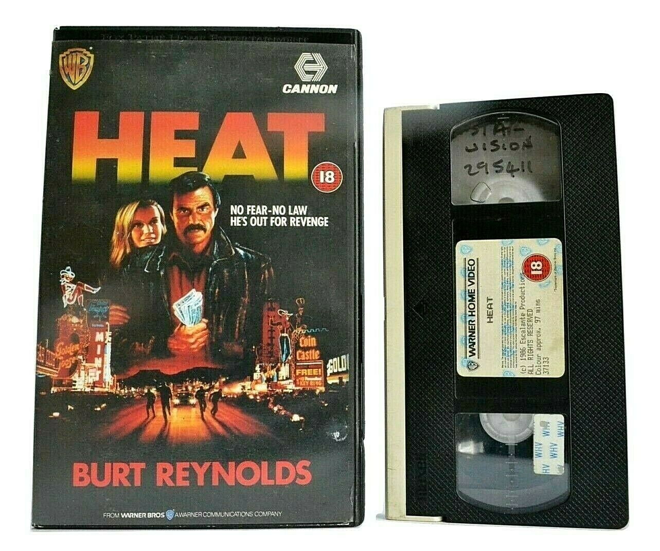 Heat: (1986) - Hard-Edged Thriller/Ex Merc Action - B.Reynolds - Large Box - VHS-