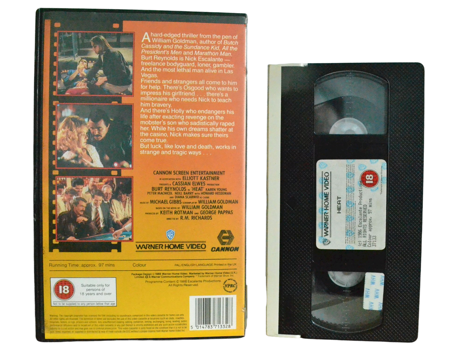 Heat - Burt Reynolds - Warner Home Video - Vintage - Pal VHS-